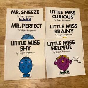 Roger Hargreaves Mr Men Little Miss Book Set 6 Vintage Childrens Books
